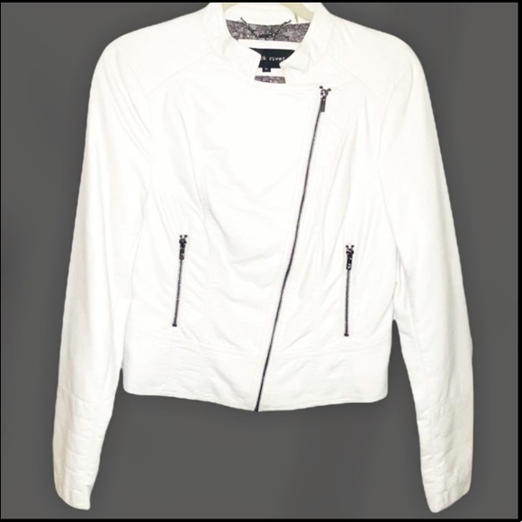 Black Rivet Jackets & Blazers - NEW White Vegan Faux Leather Moto BR Jacket